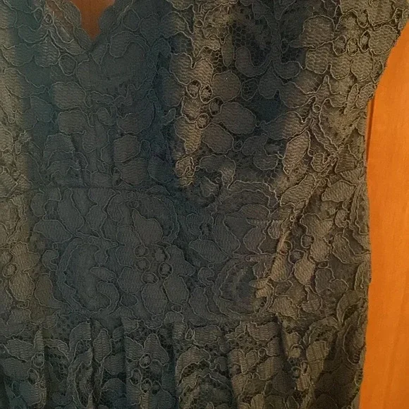 David Bridal black lace halter dress.  Worn once - Picture 2 of 4